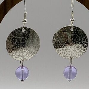 Neodymium Sterling Silver Purple to Blue Neodymium Color Change Glass Earrings